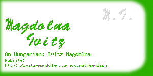 magdolna ivitz business card